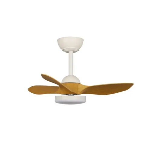 Ventilador de techo Stel Mini S blanco/claro LED 20w 3CCT acabado blanco aspas efecto madera estilo moderno motor DC 80cm Ø