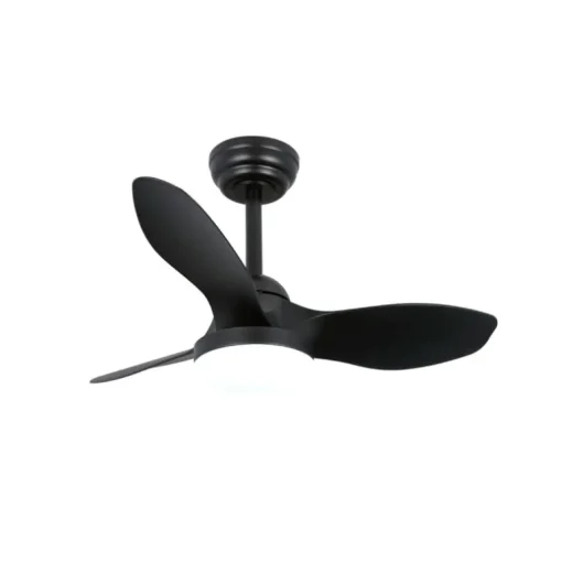 Ventilador de techo Stel Mini S negro LED 20w 3CCT acabado negro estilo moderno motor DC 80cm Ø