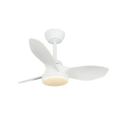 Ventilador de techo Stel S blanco LED 20W 3CCT acabado blanco estilo moderno motor DC 80cm Ø