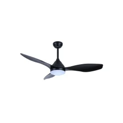 Ventilador de techo Stel negro LED 20W 3CCT acabado negro estilo moderno motor DC 120cm Ø