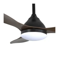 Ventilador de techo Stel negro/oscuro LED 20W 3CCT acabado negro aspas efecto madera estilo moderno motor DC 120cm Ø