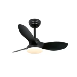 Ventilador de techo Stel Mini S negro LED 20w 3CCT acabado negro estilo moderno motor DC 80cm Ø