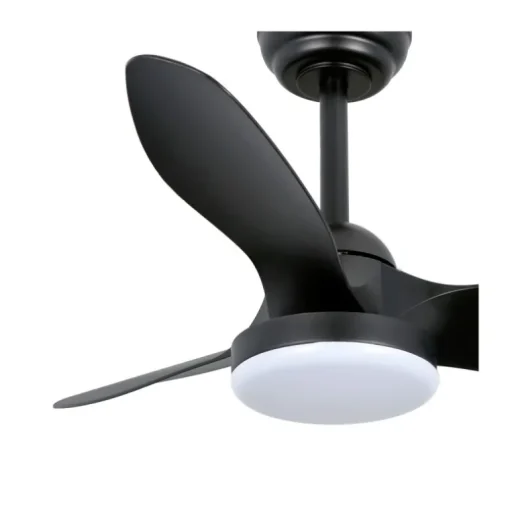 Ventilador de techo Stel Mini S negro LED 20w 3CCT acabado negro estilo moderno motor DC 80cm Ø