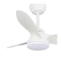 Ventilador de techo Stel S blanco LED 20W 3CCT acabado blanco estilo moderno motor DC 80cm Ø