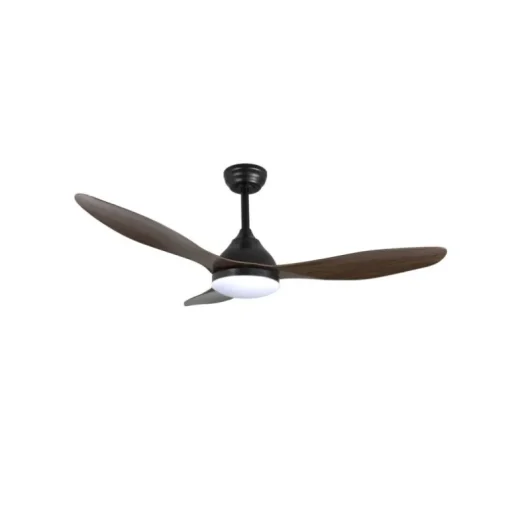 Ventilador de techo Stel negro/oscuro LED 20W 3CCT acabado negro aspas efecto madera estilo moderno motor DC 120cm Ø