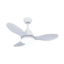 Ventilador de techo Stel Mini blanco LED 20w 3CCT acabado blanco estilo moderno motor DC 92cm Ø