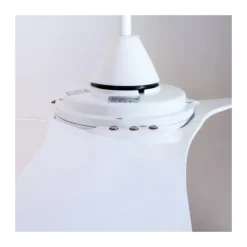 Ventilador de techo Storm IP44 Sin luz acabado blanco motor AC 3 velocidades para exterior 132cm Ø