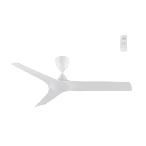 Ventilador de techo Storm IP44 Sin luz acabado blanco motor AC 3 velocidades para exterior 132cm Ø
