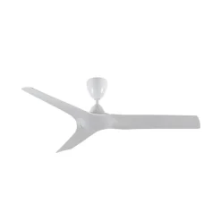 Ventilador de techo Storm IP44 Sin luz acabado blanco motor AC 3 velocidades para exterior 132cm Ø