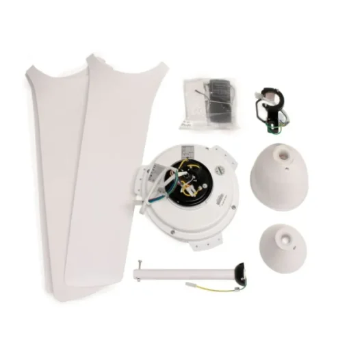 Ventilador de techo Storm IP44 Sin luz acabado blanco motor AC 3 velocidades para exterior 132cm Ø