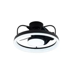 Ventilador de techo Strike negro LED 50w 3CCT acabado negro estilo moderno plafón ventilador motor DC 49cm Ø