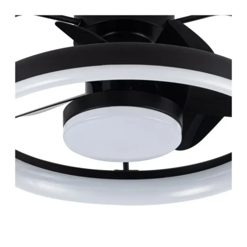 Ventilador de techo Strike negro LED 50w 3CCT acabado negro estilo moderno plafón ventilador motor DC 49cm Ø