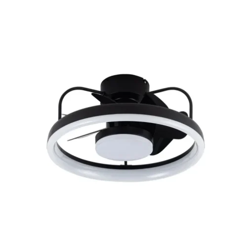 Ventilador de techo Strike negro LED 50w 3CCT acabado negro estilo moderno plafón ventilador motor DC 49cm Ø