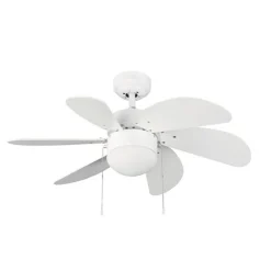 Ventilador de techo Tabit blanco 1xE27 acabado blanco aspas acabado blanco estilo moderno motor AC 84cm Ø