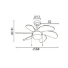 Ventilador de techo Tabit plata 1xE27 acabado plata aspas acabado plata estilo moderno motor AC 84cm Ø