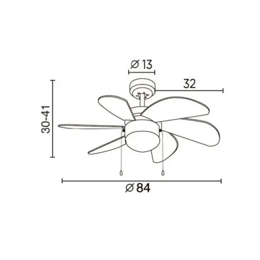 Ventilador de techo Tabit plata 1xE27 acabado plata aspas acabado plata estilo moderno motor AC 84cm Ø