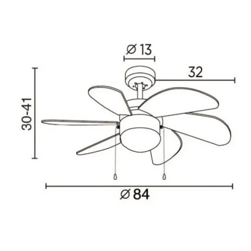 Ventilador de techo Tabit blanco 1xE27 acabado blanco aspas acabado blanco estilo moderno motor AC 84cm Ø