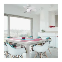 Ventilador de techo Tabit blanco 1xE27 acabado blanco aspas acabado blanco estilo moderno motor AC 84cm Ø