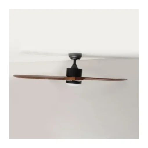 Ventilador de techo Taga negro/madera LED 18W 3CCT acabado negro aspas de madera maciza estilo moderno motor AC 132cm Ø