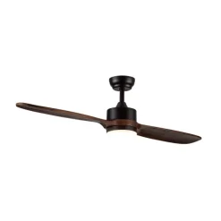Ventilador de techo Taga negro/madera LED 18W 3CCT acabado negro aspas de madera maciza estilo moderno motor AC 132cm Ø