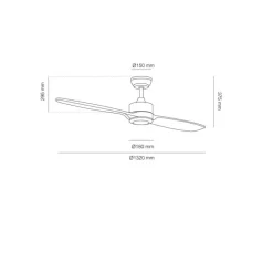 Ventilador de techo Taga negro/madera LED 18W 3CCT acabado negro aspas de madera maciza estilo moderno motor AC 132cm Ø