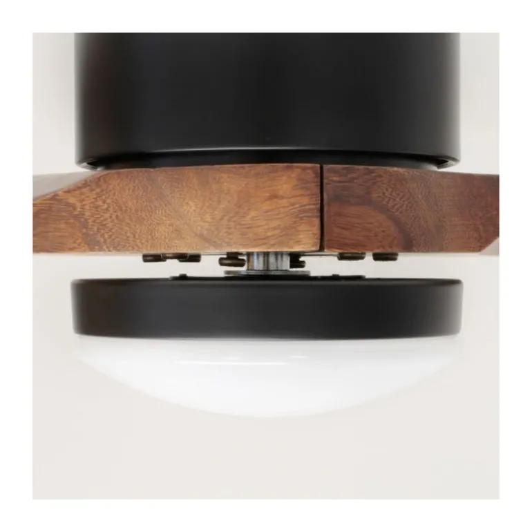 Ventilador de techo Taga negro/madera LED 18W 3CCT acabado negro aspas de madera maciza estilo moderno motor AC 132cm Ø