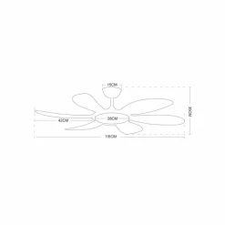Ventilador de techo Tanik marrón LED 24w 3CCT acabado marrón estilo moderno motor DC 115cm Ø