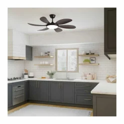 Ventilador de techo Tanik marrón LED 24w 3CCT acabado marrón estilo moderno motor DC 115cm Ø