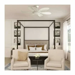 Ventilador de techo Tanik blanco LED 24w 3CCT acabado blanco estilo moderno motor DC 115cm Ø