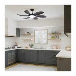 Ventilador de techo Tanik marrón LED 24w 3CCT acabado marrón estilo moderno motor DC 115cm Ø