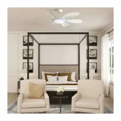 Ventilador de techo Tanik blanco LED 24w 3CCT acabado blanco estilo moderno motor DC 115cm Ø