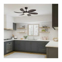 Ventilador de techo Tanik marrón LED 24w 3CCT acabado marrón estilo moderno motor DC 115cm Ø