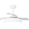 Ventilador de techo Tornado Mini blanco LED 48w 3CCT acabado blanco estilo moderno aspas plegables motor DC 92cm Ø
