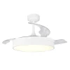 Ventilador de techo Tornado blanco LED 72w 3CCT acabado blanco estilo moderno aspas plegables motor DC 106cm Ø