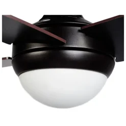 Ventilador de techo Volcano 2xE27 acabado metal marrón aspas madera marrón estilo moderno motor AC 122cm Ø