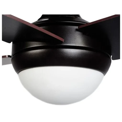Ventilador de techo Volcano 2xE27 acabado metal marrón aspas madera marrón estilo moderno motor AC 122cm Ø