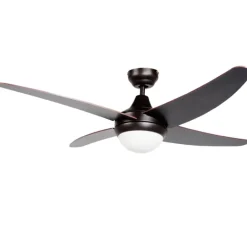 Ventilador de techo Volcano 2xE27 acabado metal marrón aspas madera marrón estilo moderno motor AC 122cm Ø