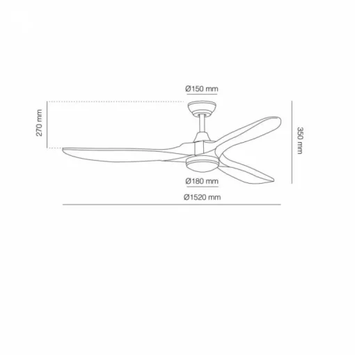 Ventilador de techo Yen Big Madera Clara LED 18w 3CCT acabado níquel aspas madera estilo moderno motor DC 152cm Ø