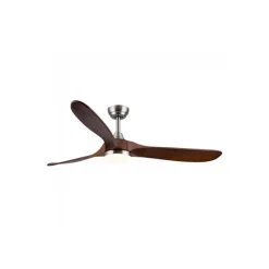 Ventilador de techo Yen Big Madera Oscura LED 18w 3CCT acabado níquel aspas madera estilo moderno motor DC 152cm Ø