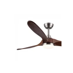 Ventilador de techo Yen Big Madera Oscura LED 18w 3CCT acabado níquel aspas madera estilo moderno motor DC 152cm Ø