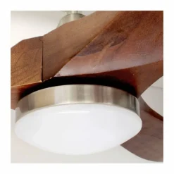 Ventilador de techo Yen Big Madera Oscura LED 18w 3CCT acabado níquel aspas madera estilo moderno motor DC 152cm Ø