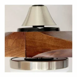 Ventilador de techo Yen Big Madera Oscura LED 18w 3CCT acabado níquel aspas madera estilo moderno motor DC 152cm Ø