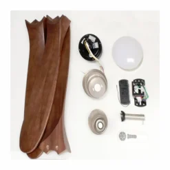 Ventilador de techo Yen Big Madera Oscura LED 18w 3CCT acabado níquel aspas madera estilo moderno motor DC 152cm Ø