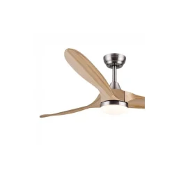 Ventilador de techo Yen Big Madera Clara LED 18w 3CCT acabado níquel aspas madera estilo moderno motor DC 152cm Ø