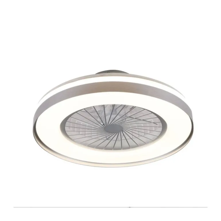 Ventilador de techo Yoli plata LED 40w 3CCT acabado plata estilo moderno motor DC 50cm Ø