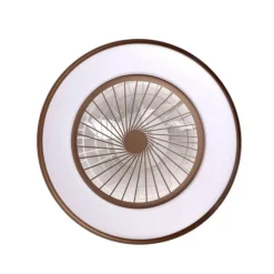 Ventilador de techo Yoli marrón LED 40w 3CCT acabado marrón estilo moderno motor DC 50cm Ø