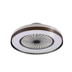 Ventilador de techo Yoli marrón LED 40w 3CCT acabado marrón estilo moderno motor DC 50cm Ø