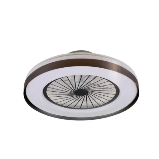 Ventilador de techo Yoli marrón LED 40w 3CCT acabado marrón estilo moderno motor DC 50cm Ø