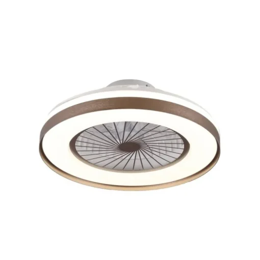 Ventilador de techo Yoli marrón LED 40w 3CCT acabado marrón estilo moderno motor DC 50cm Ø