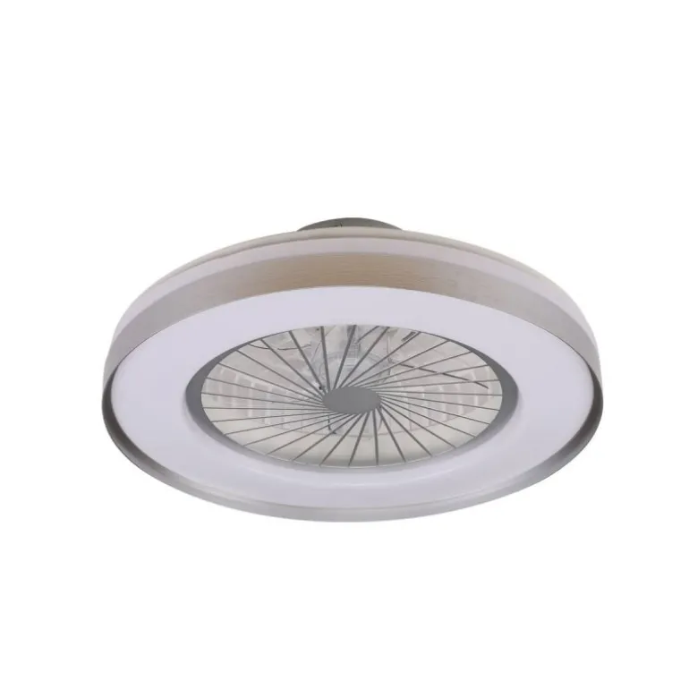 Ventilador de techo Yoli plata LED 40w 3CCT acabado plata estilo moderno motor DC 50cm Ø